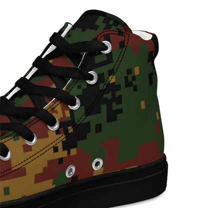 Myanmar Digital Tatmadaw CAMO Mens high top canvas shoes - High Top Canvas Shoes