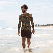 Digital Myanmar Tatmadaw CAMO Mens Long-Sleeve Rash Guard - XS