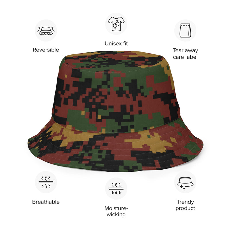 Digital Myanmar Tatmadaw CAMO Reversible Bucket Hat - Head