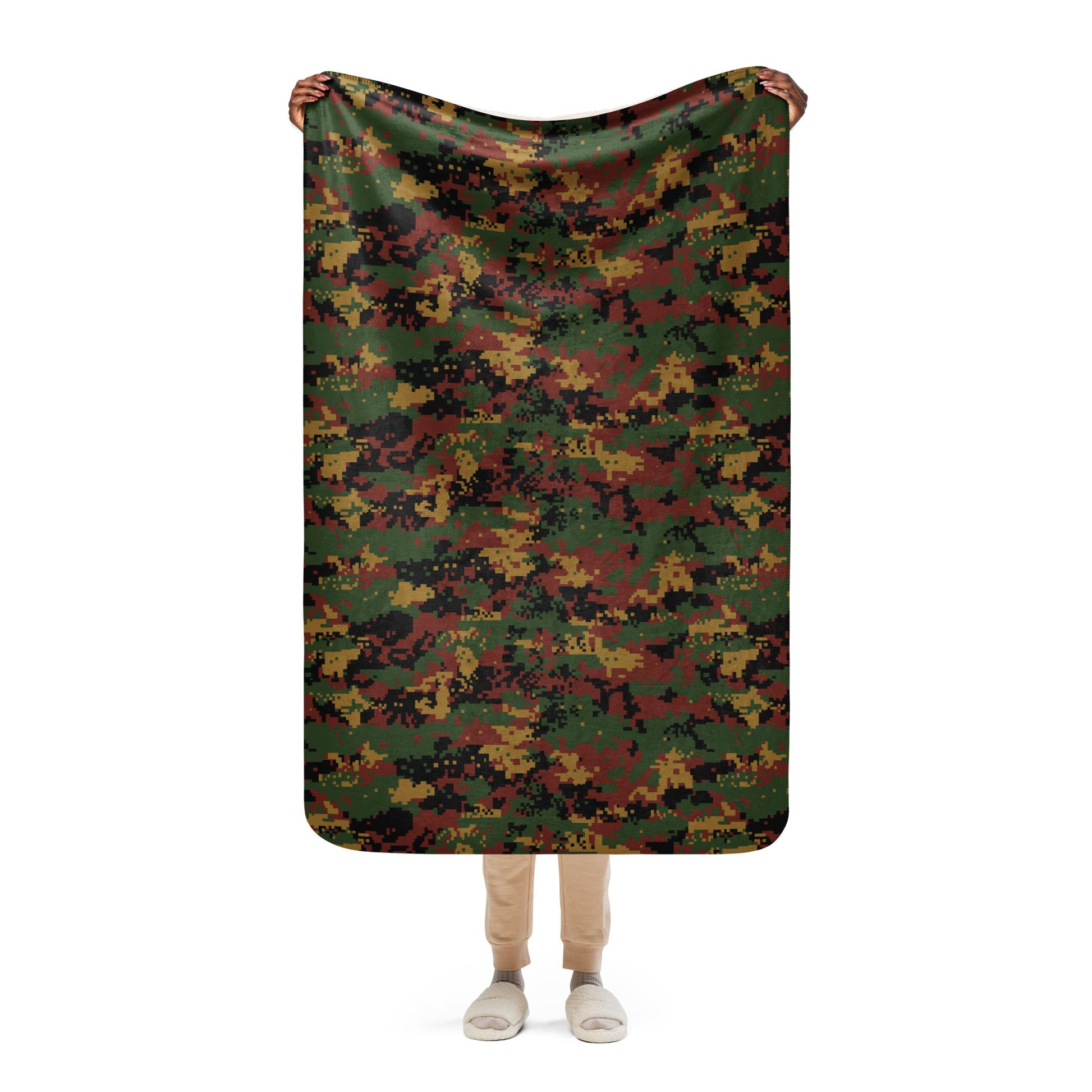 Myanmar Digital Tatmadaw CAMO Sherpa blanket - 37″×57″ - Blankets