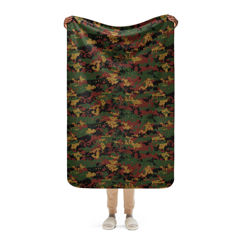 Digital Myanmar Tatmadaw CAMO Sherpa Blanket - 37″×57″