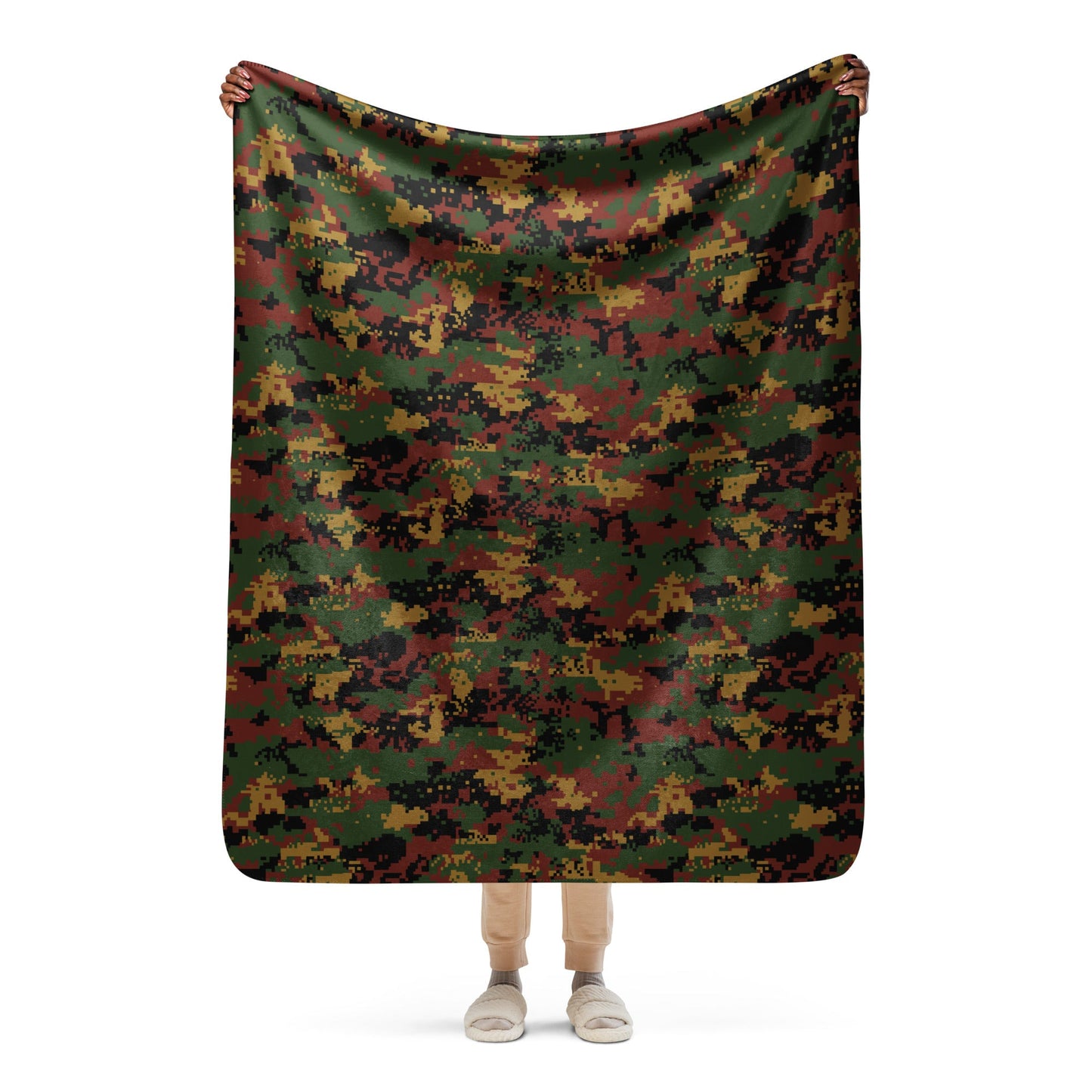 Myanmar Digital Tatmadaw CAMO Sherpa blanket - 50″×60″ - Blankets