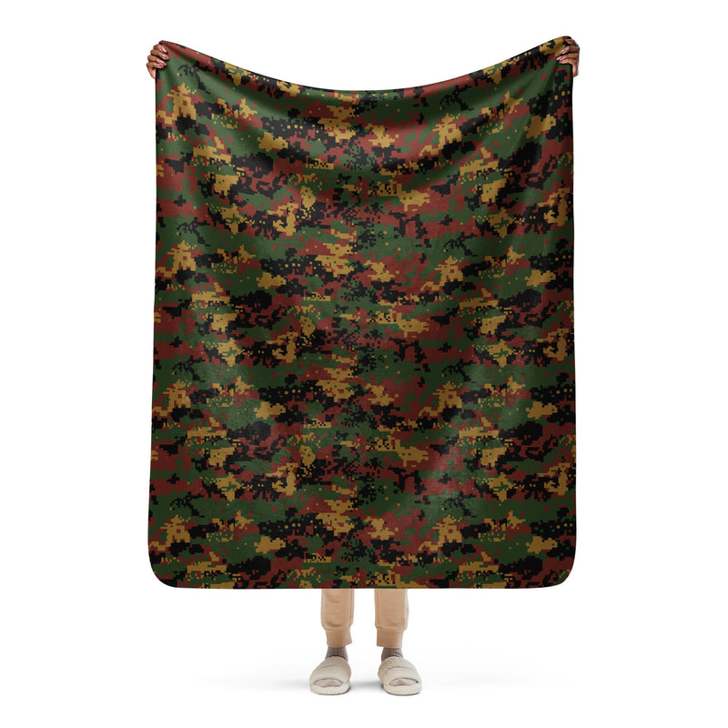 Digital Myanmar Tatmadaw CAMO Sherpa Blanket - 50″×60″