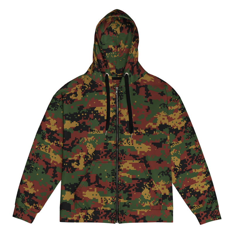 Digital Myanmar Tatmadaw CAMO Unisex Zip Hoodie - 2XS