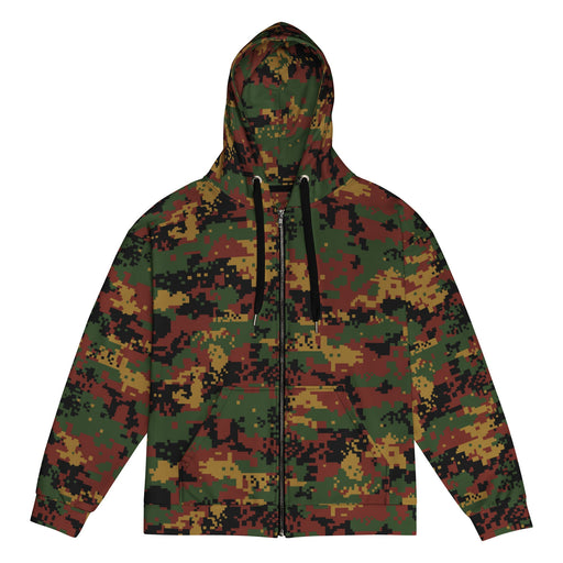Digital Myanmar Tatmadaw CAMO Unisex Zip Hoodie - 2XS