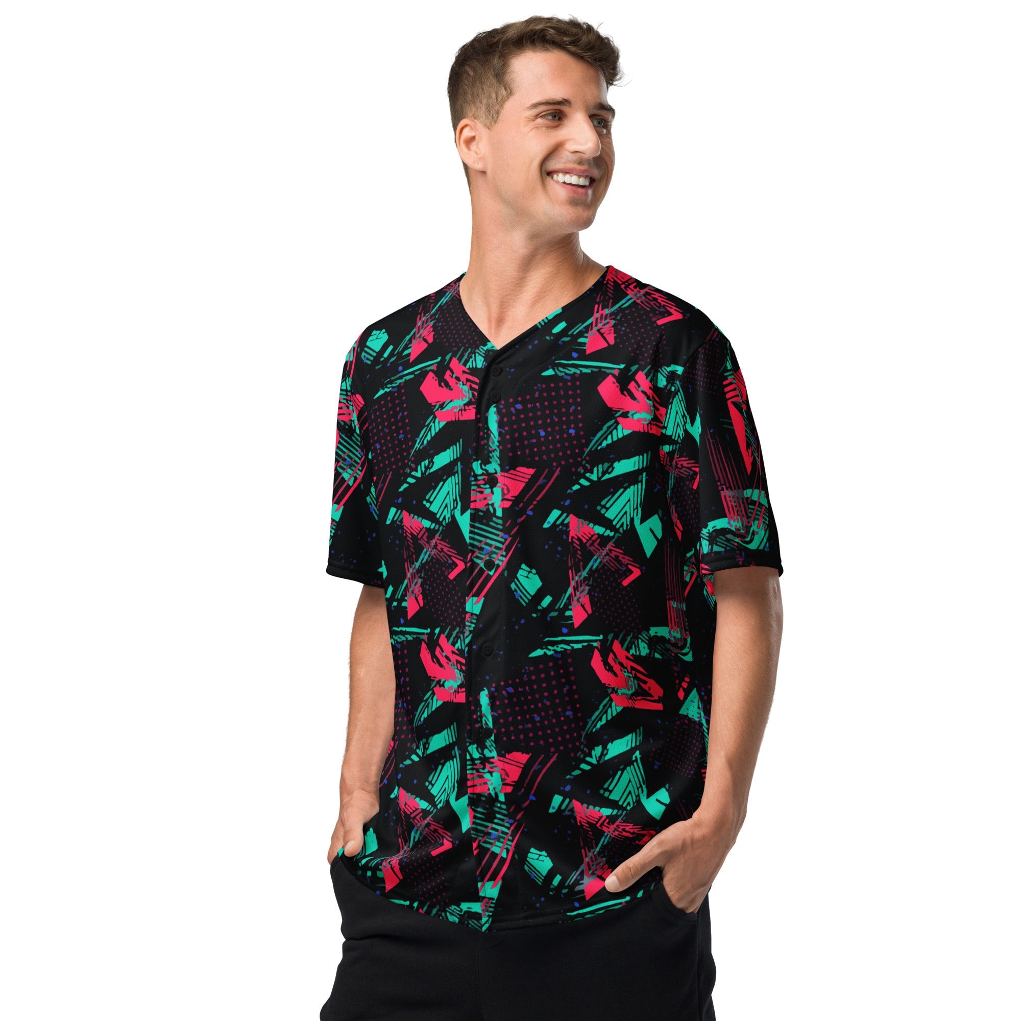 CAMO HQ - Neon Shatter CAMO Unisex Baseball Jersey - Worldwide