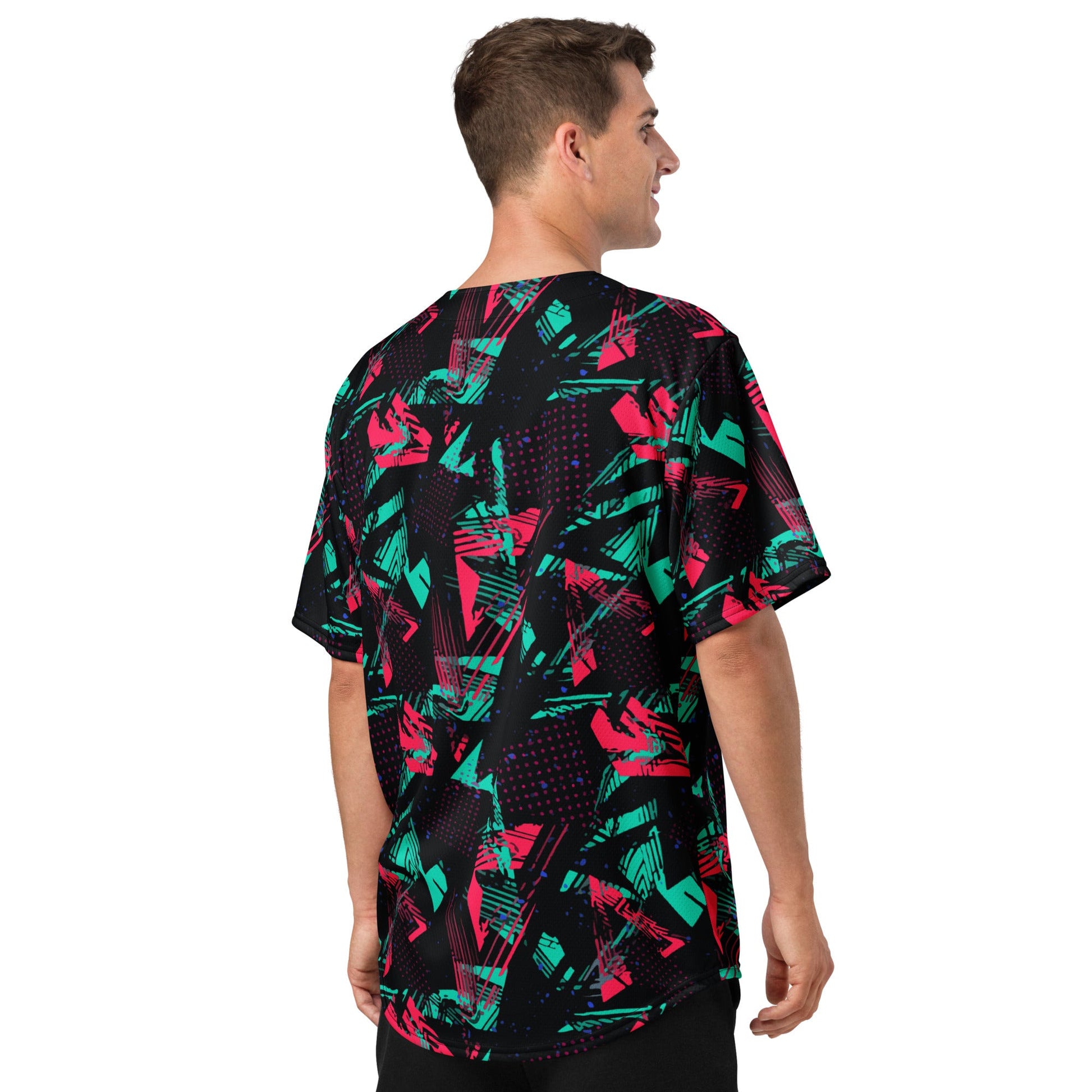 Neon Shatter CAMO Unisex Baseball Jersey