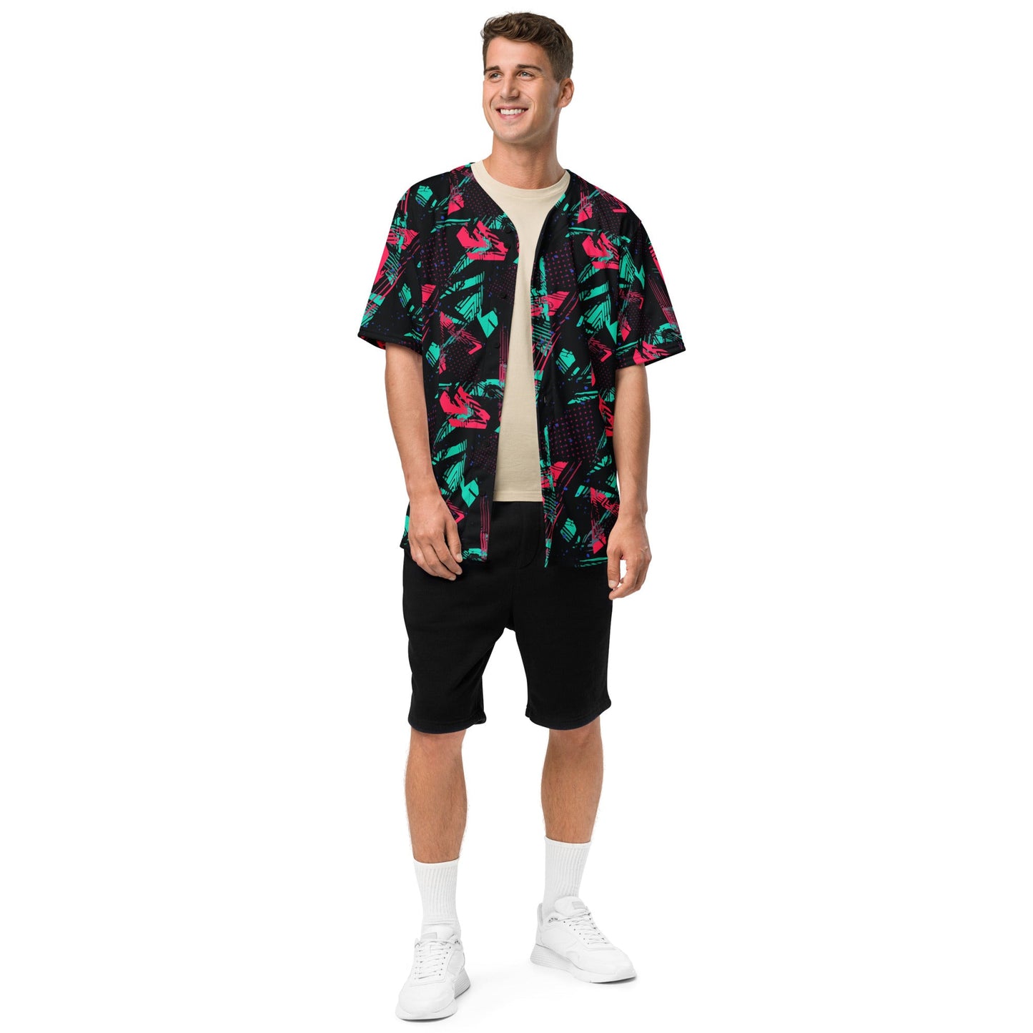 Neon Shatter CAMO Unisex Baseball Jersey