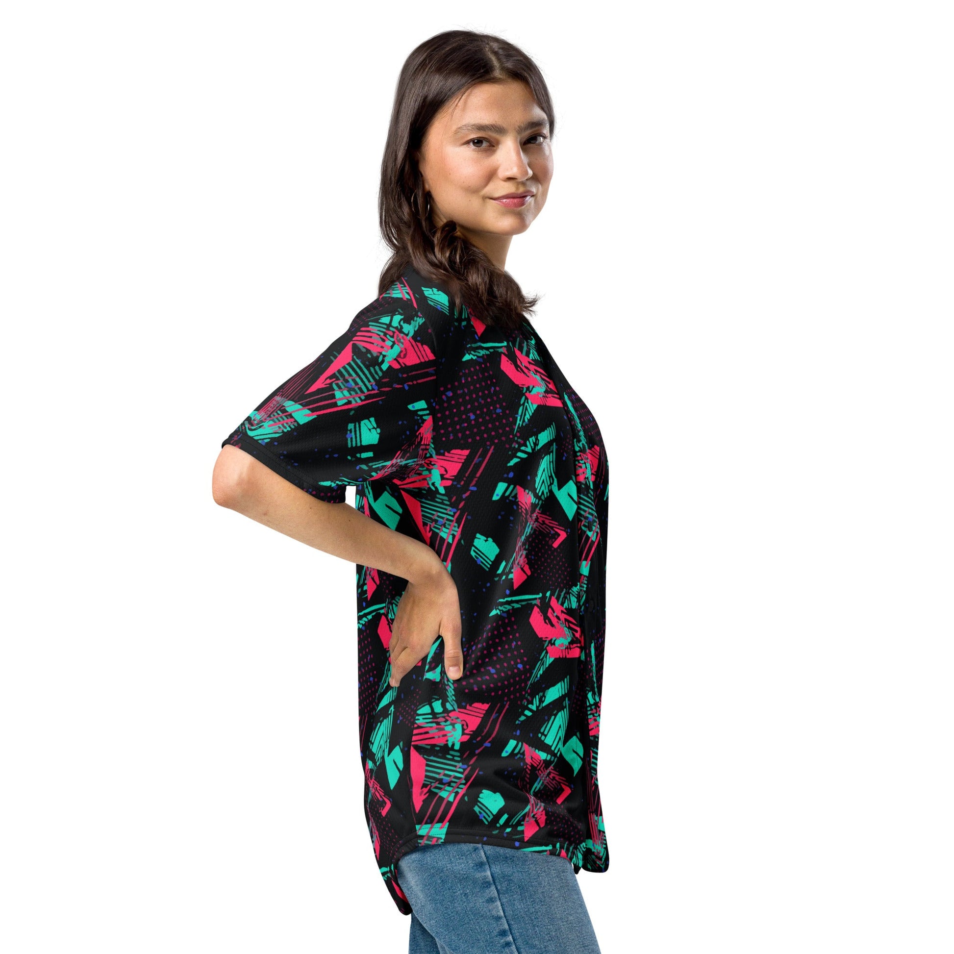 Neon Shatter CAMO Unisex Baseball Jersey