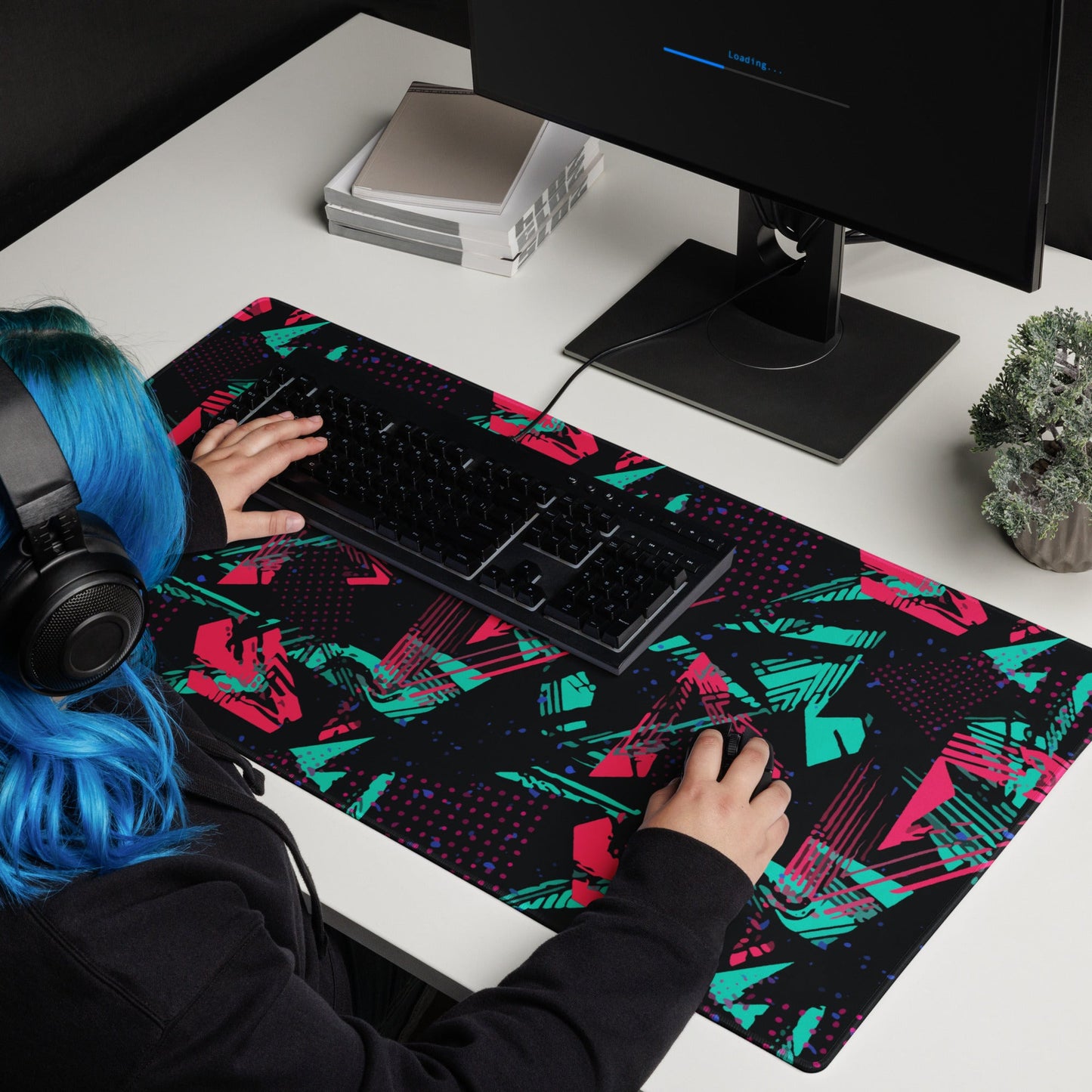 Neon Shatter CAMO Universal Large Desk Pad