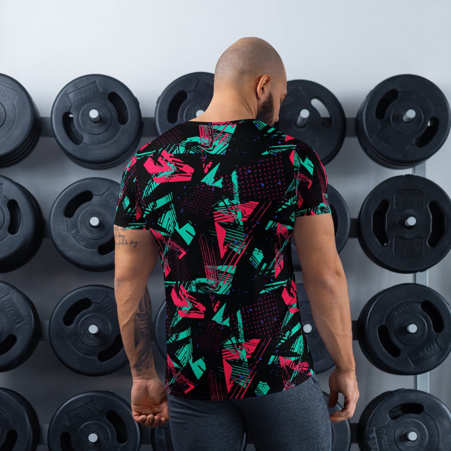 Neon Shatter CAMO Mens Athletic T-Shirt