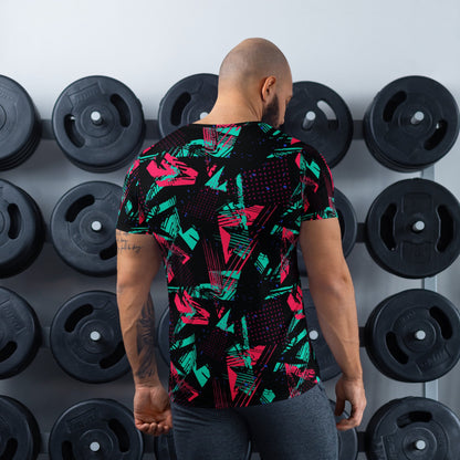 Neon Shatter CAMO Mens Athletic T-Shirt