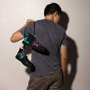 Neon Shatter CAMO Mens High-Top Canvas Shoes