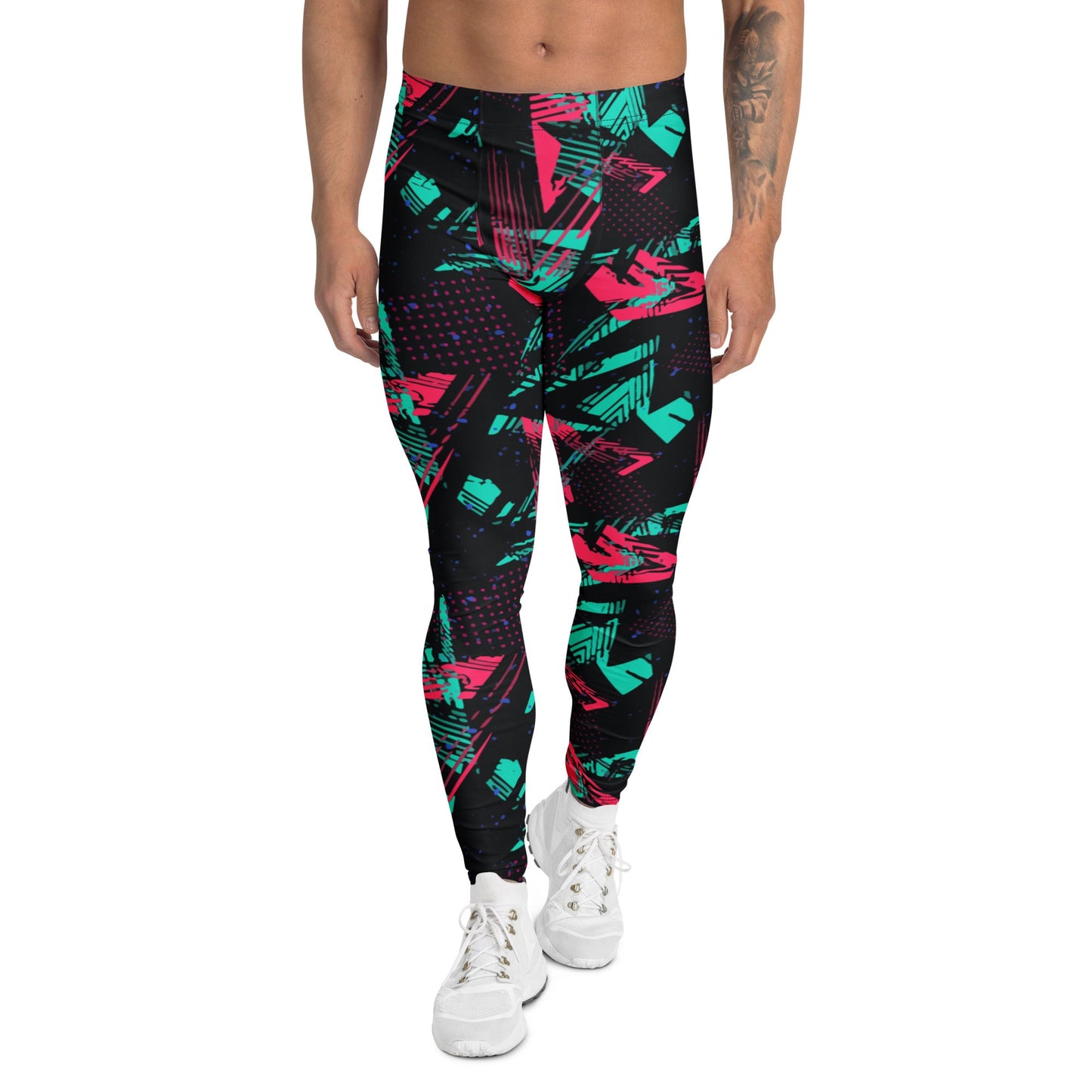 Neon Shatter CAMO Mens Leggings - XS