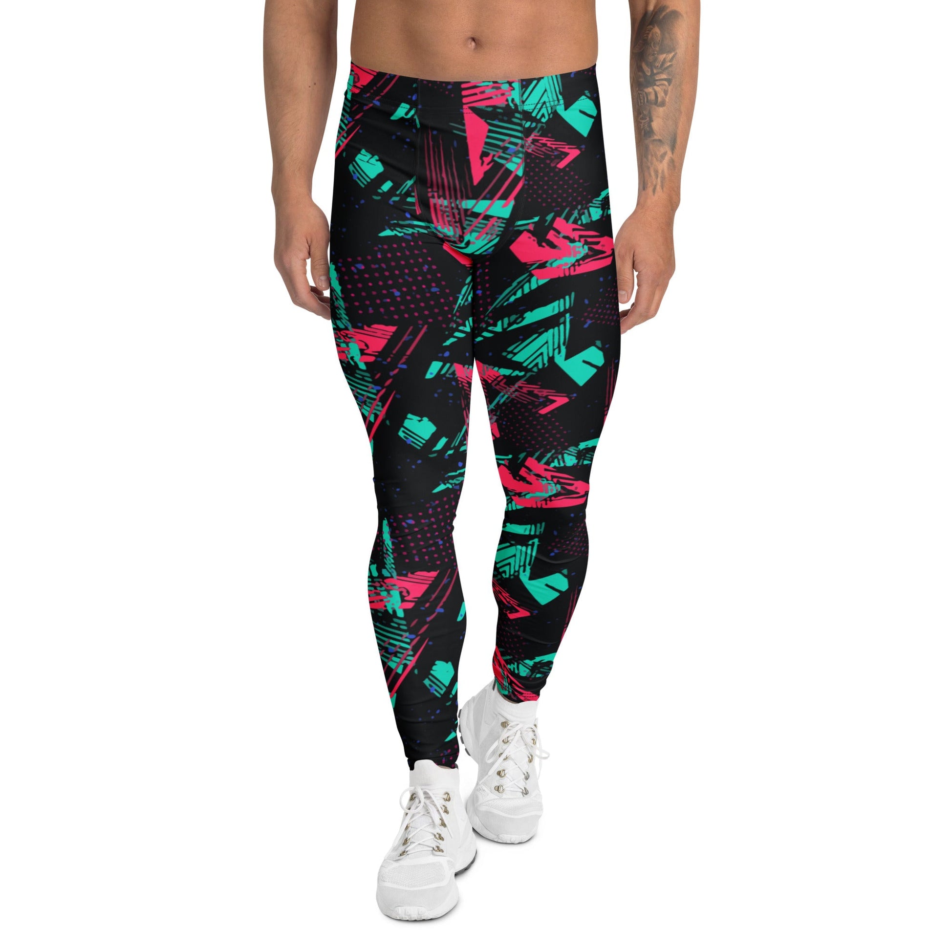 Neon Shatter CAMO Mens Leggings - XS