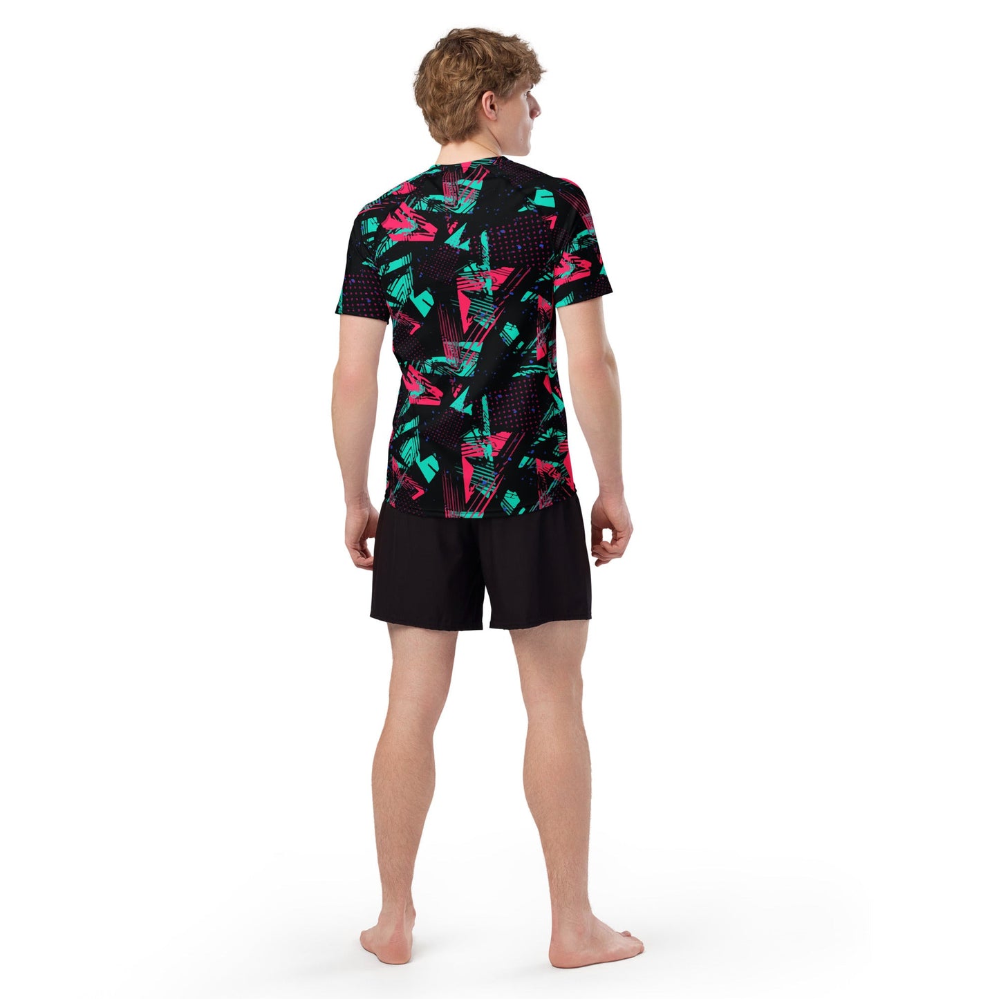 Neon Shatter CAMO Mens Short-Sleeve Rash Guard