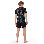 Neon Shatter CAMO Mens Short-Sleeve Rash Guard - SS