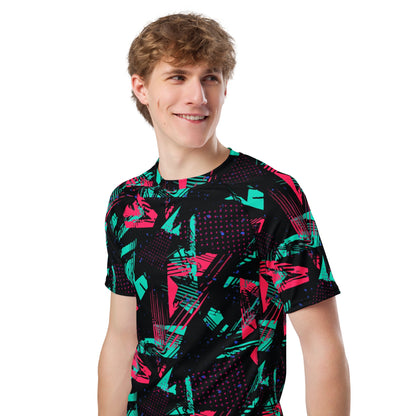 Neon Shatter CAMO Mens Short-Sleeve Rash Guard