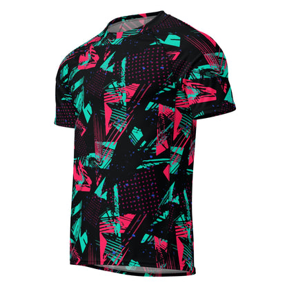 Neon Shatter CAMO Mens Short-Sleeve Rash Guard
