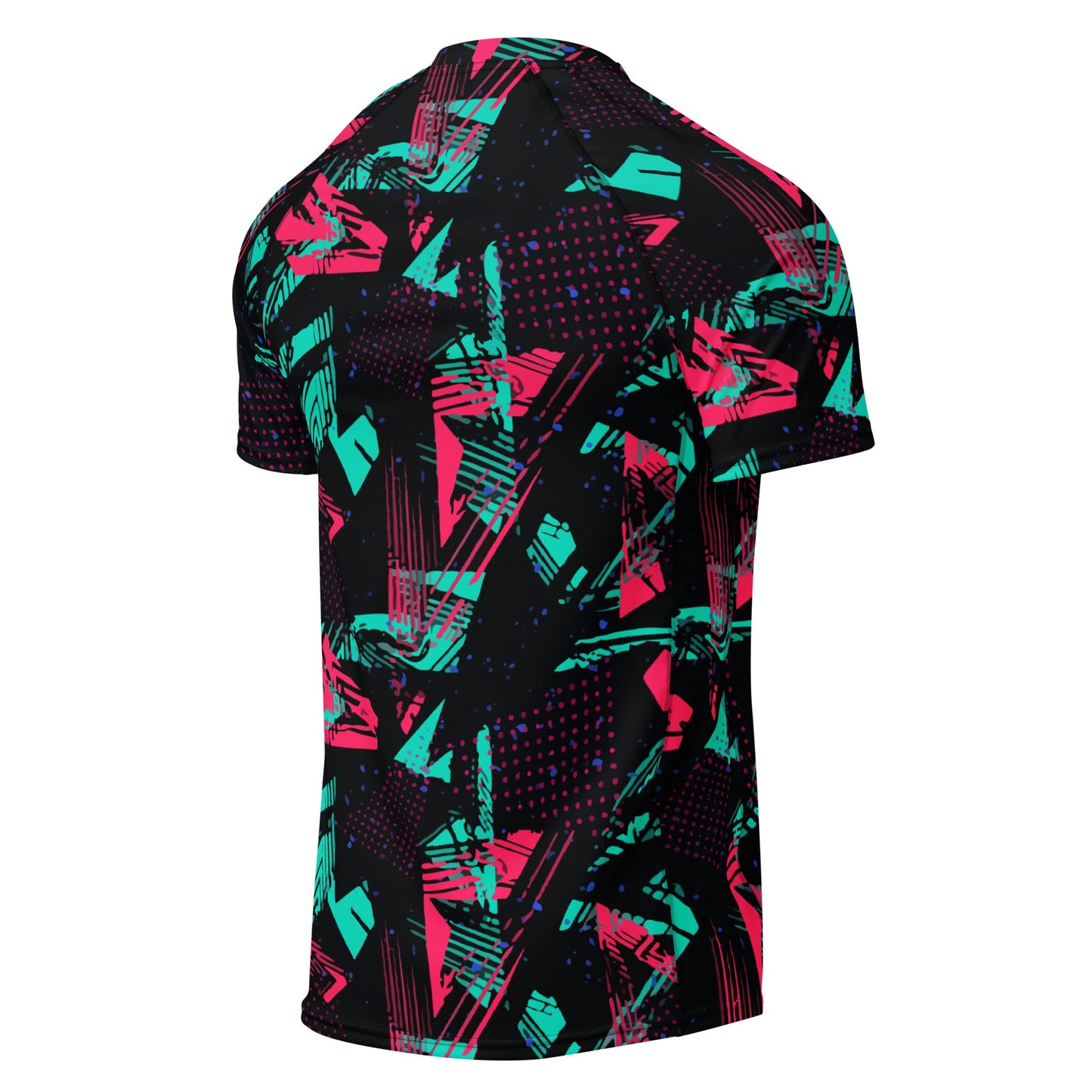 Neon Shatter CAMO Mens Short-Sleeve Rash Guard