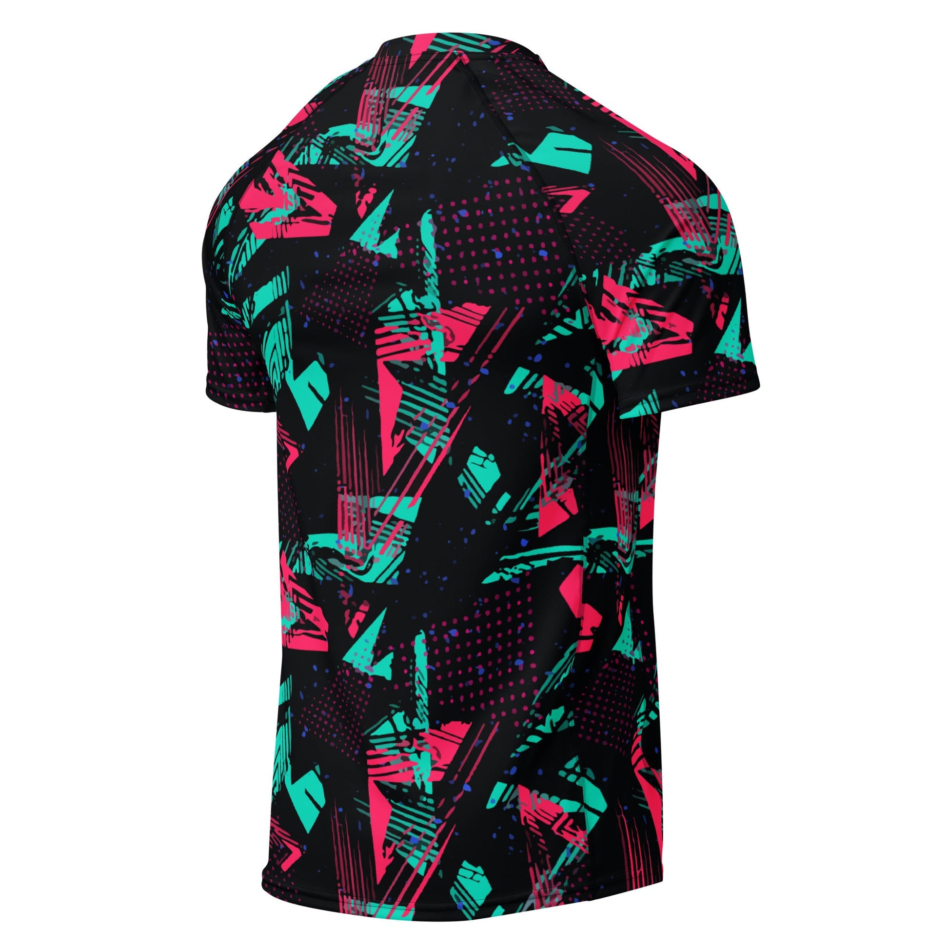 Neon Shatter CAMO Mens Short-Sleeve Rash Guard