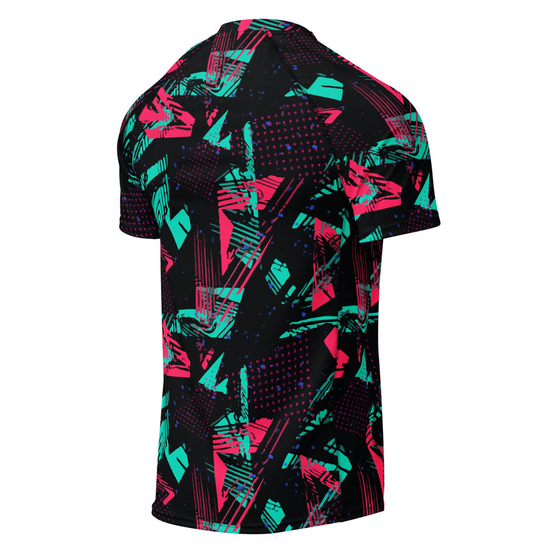 Neon Shatter CAMO Mens Short-Sleeve Rash Guard - SS