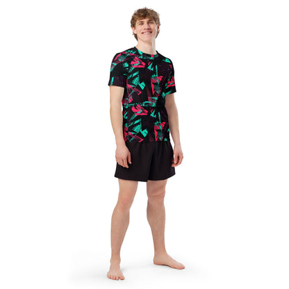 Neon Shatter CAMO Mens Short-Sleeve Rash Guard