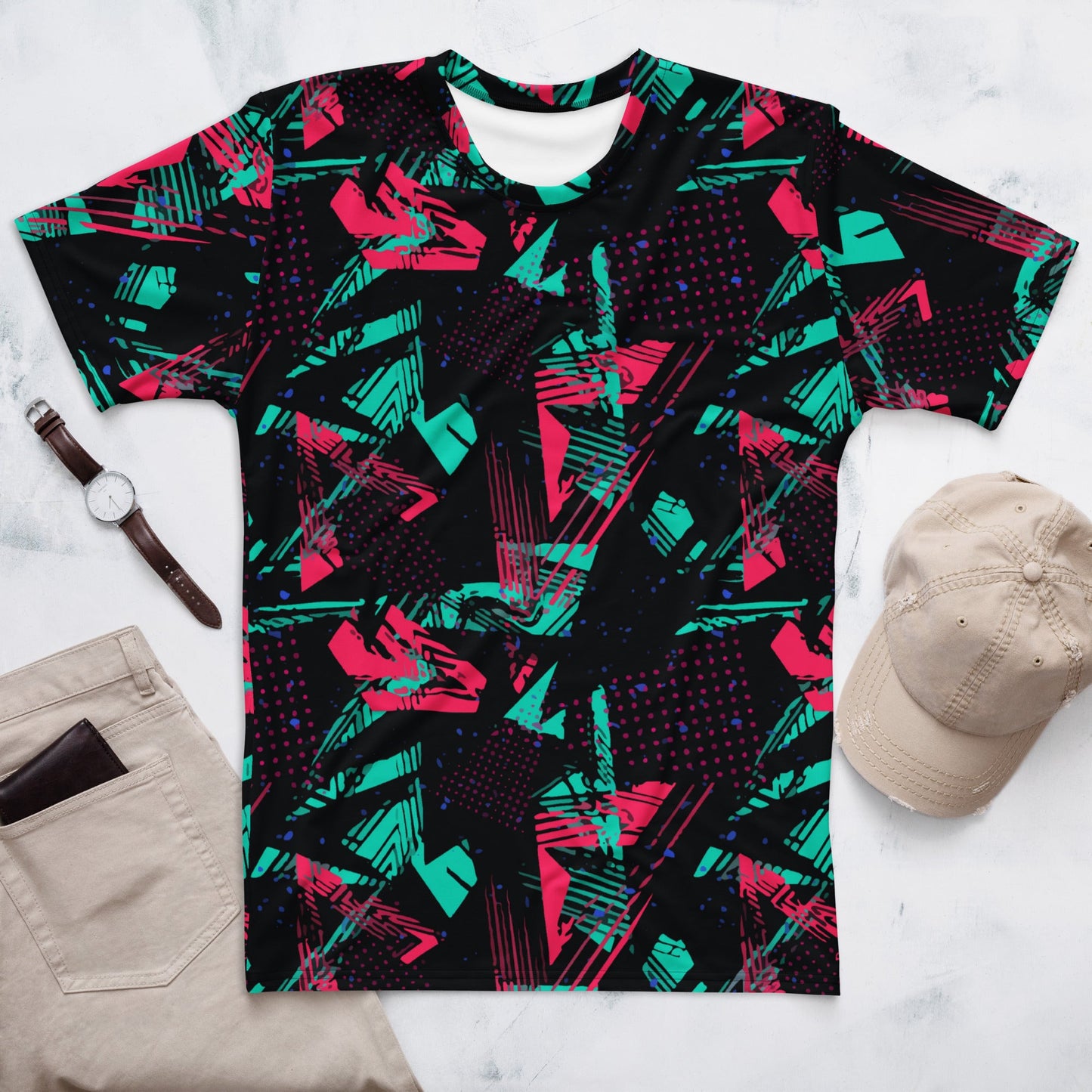 Neon Shatter CAMO Mens T-Shirt - XS