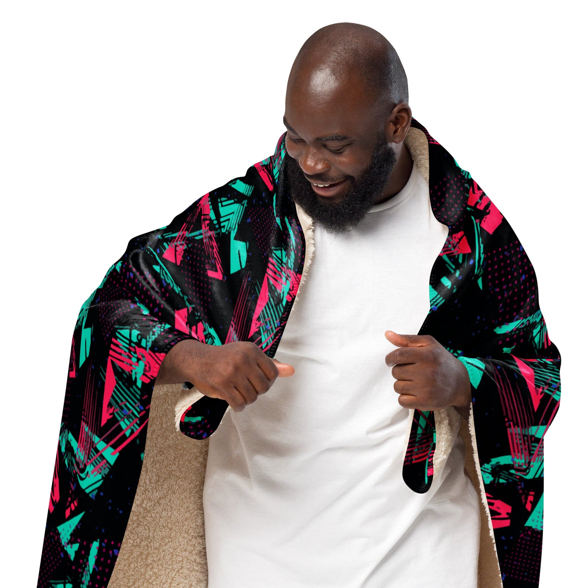 Neon Shatter CAMO Sherpa Blanket