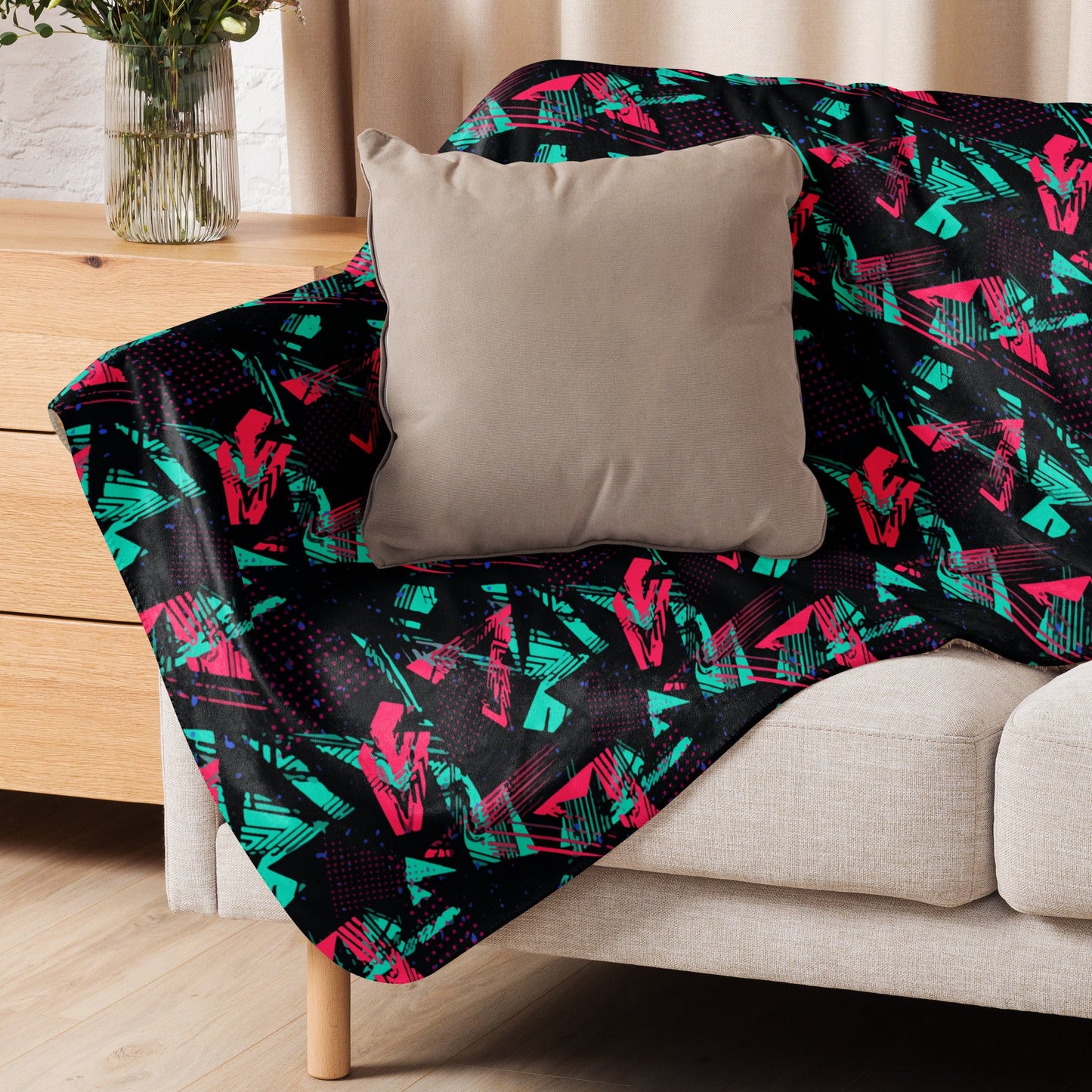 Neon Shatter CAMO Sherpa Blanket
