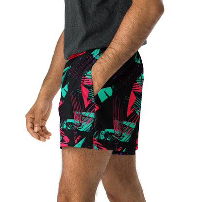 Neon Shatter CAMO Unisex Athletic Shorts - XS
