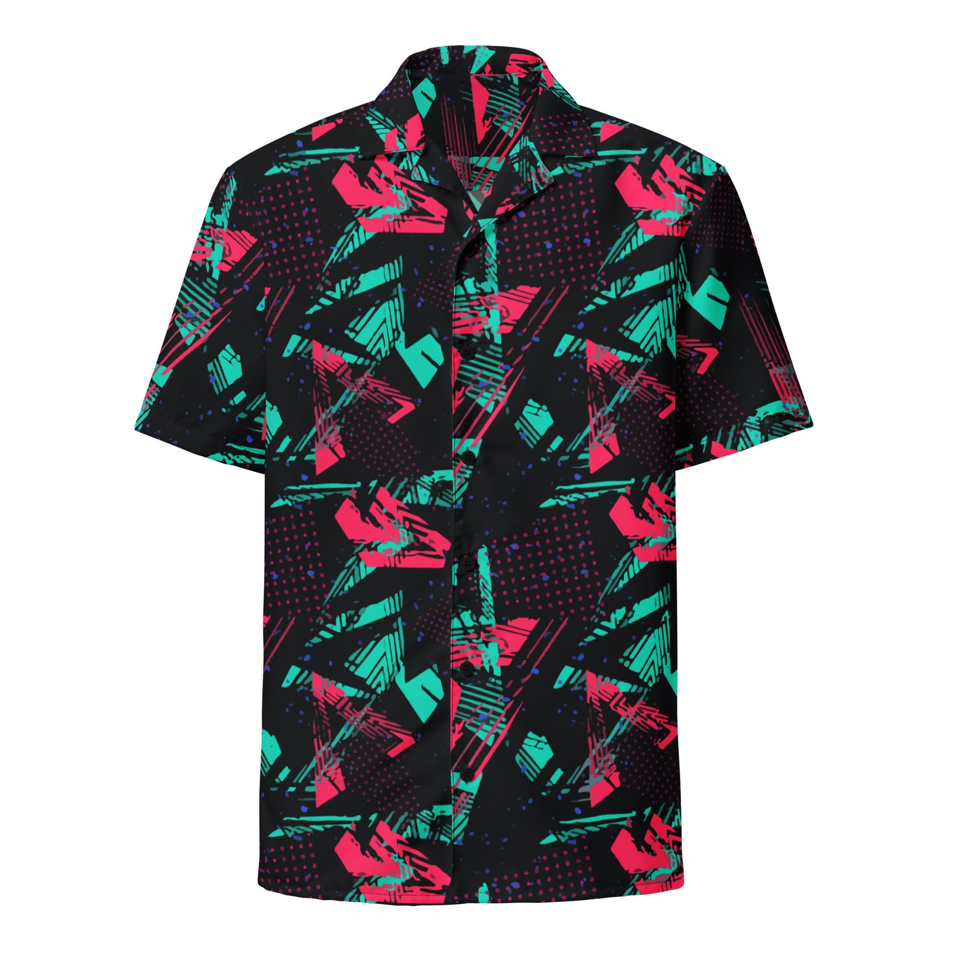 Neon Shatter CAMO Unisex Short-Sleeve Button Shirt