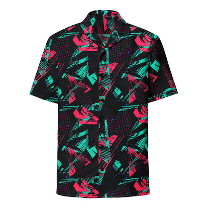Neon Shatter CAMO Unisex Short-Sleeve Button Shirt