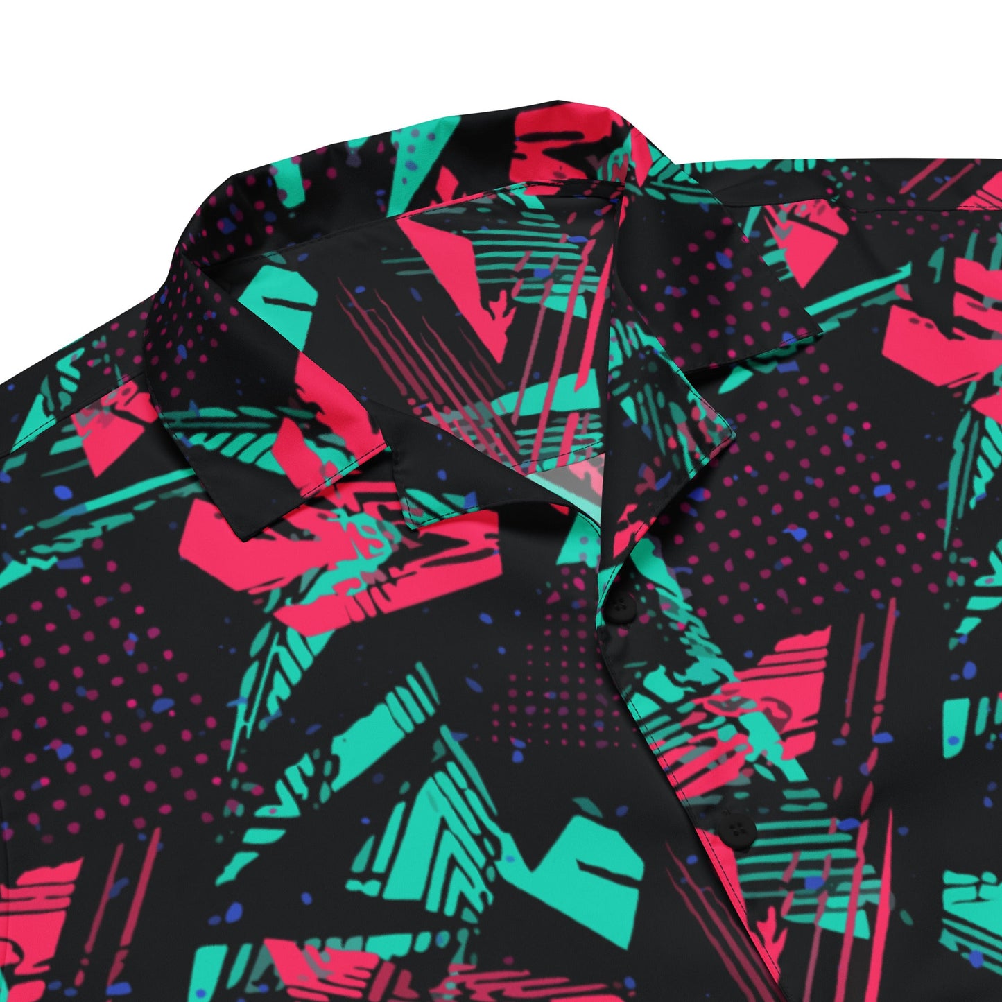 Neon Shatter CAMO Unisex Short-Sleeve Button Shirt