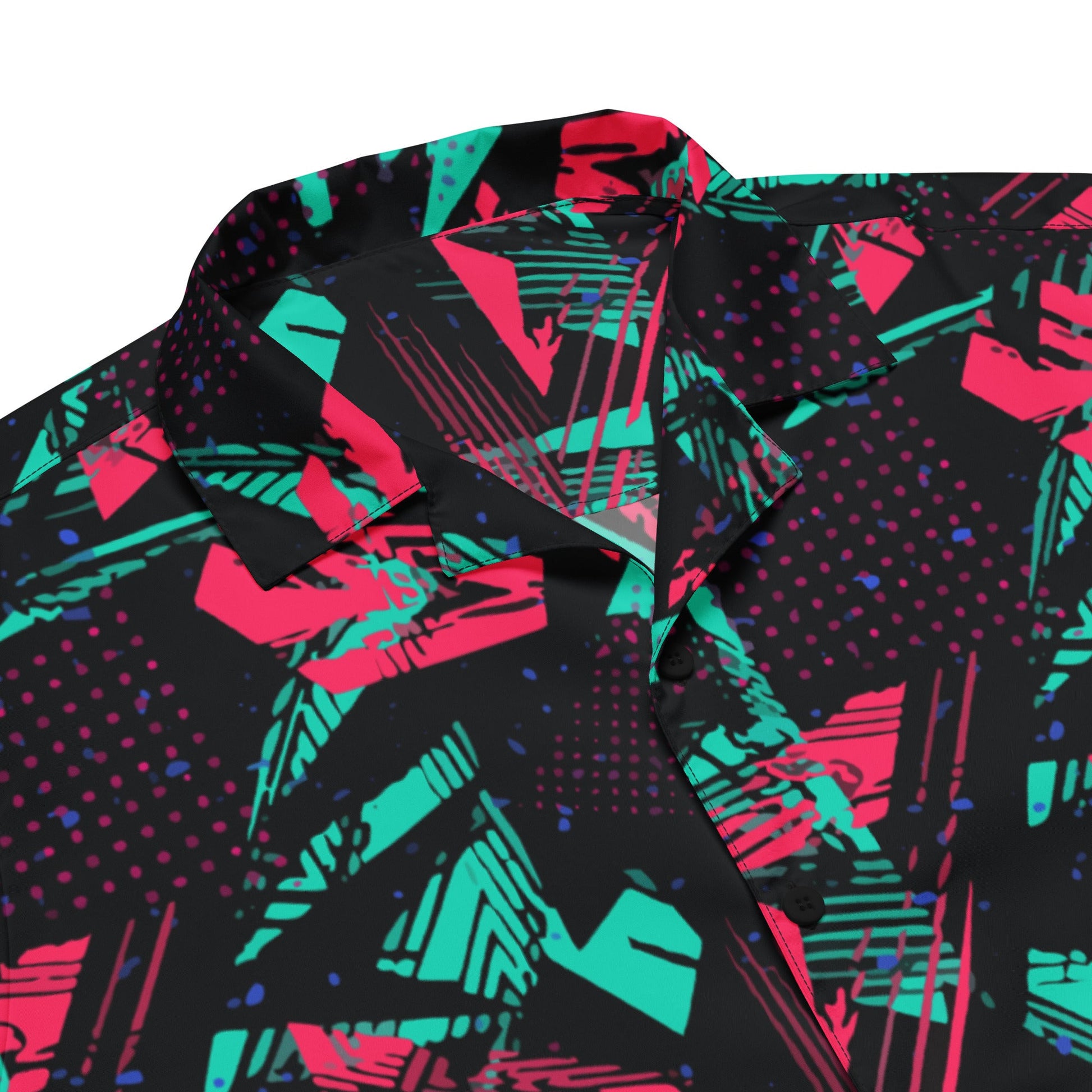 Neon Shatter CAMO Unisex Short-Sleeve Button Shirt