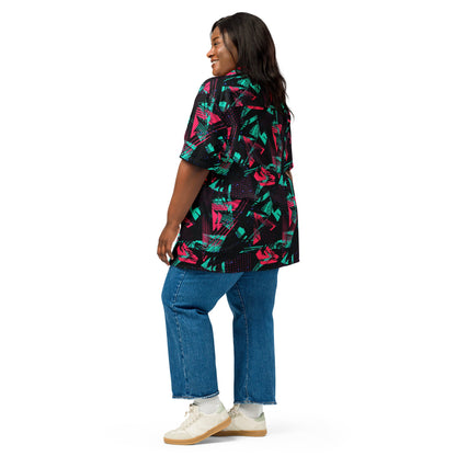 Neon Shatter CAMO Unisex Short-Sleeve Button Shirt