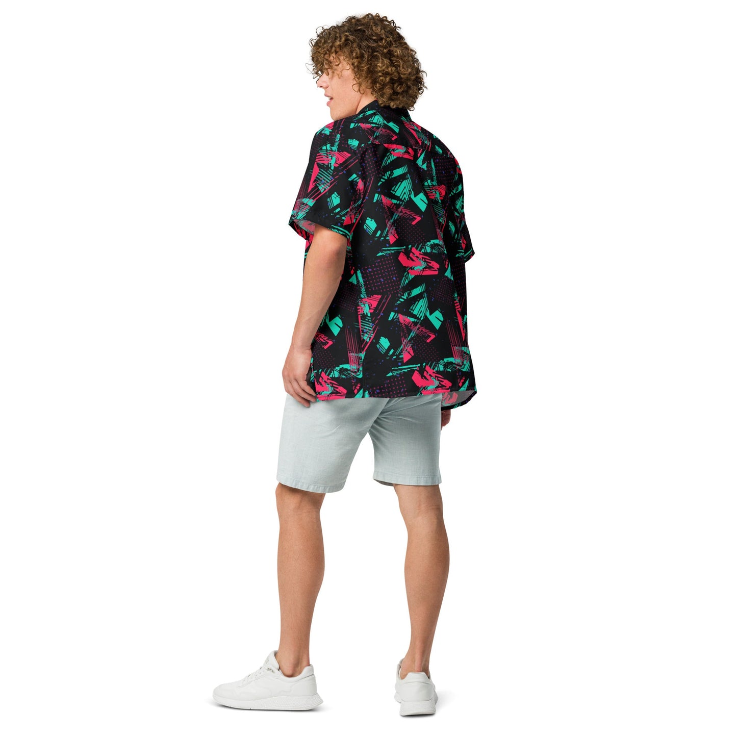 Neon Shatter CAMO Unisex Short-Sleeve Button Shirt