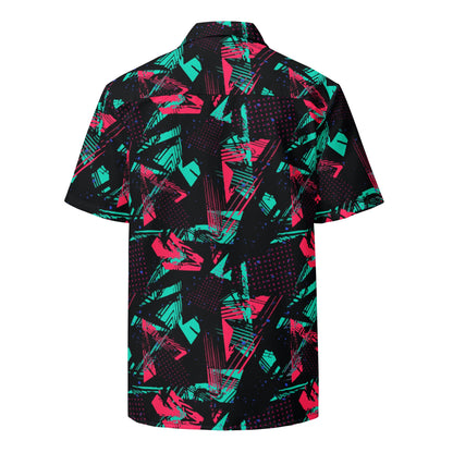 Neon Shatter CAMO Unisex Short-Sleeve Button Shirt