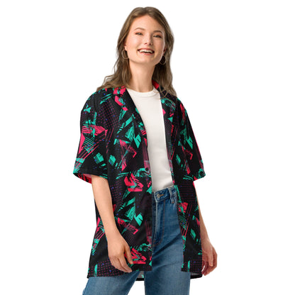 Neon Shatter CAMO Unisex Short-Sleeve Button Shirt