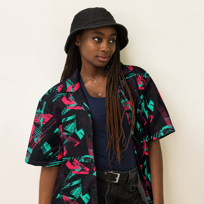 Neon Shatter CAMO Unisex Short-Sleeve Button Shirt