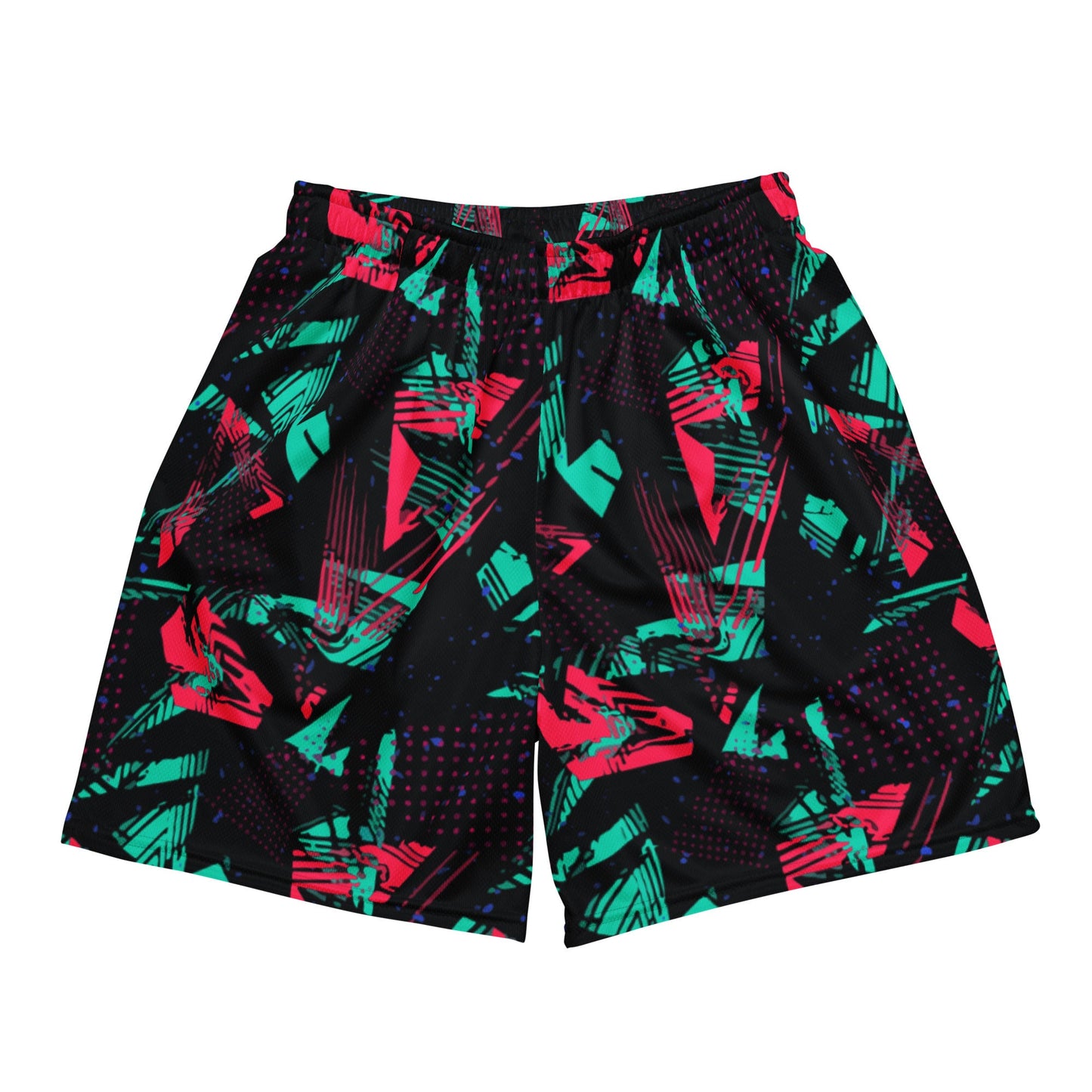 Neon Shatter CAMO Unisex Mesh Shorts - 2XS