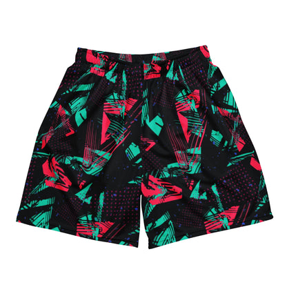 Neon Shatter CAMO Unisex Mesh Shorts - 2XS
