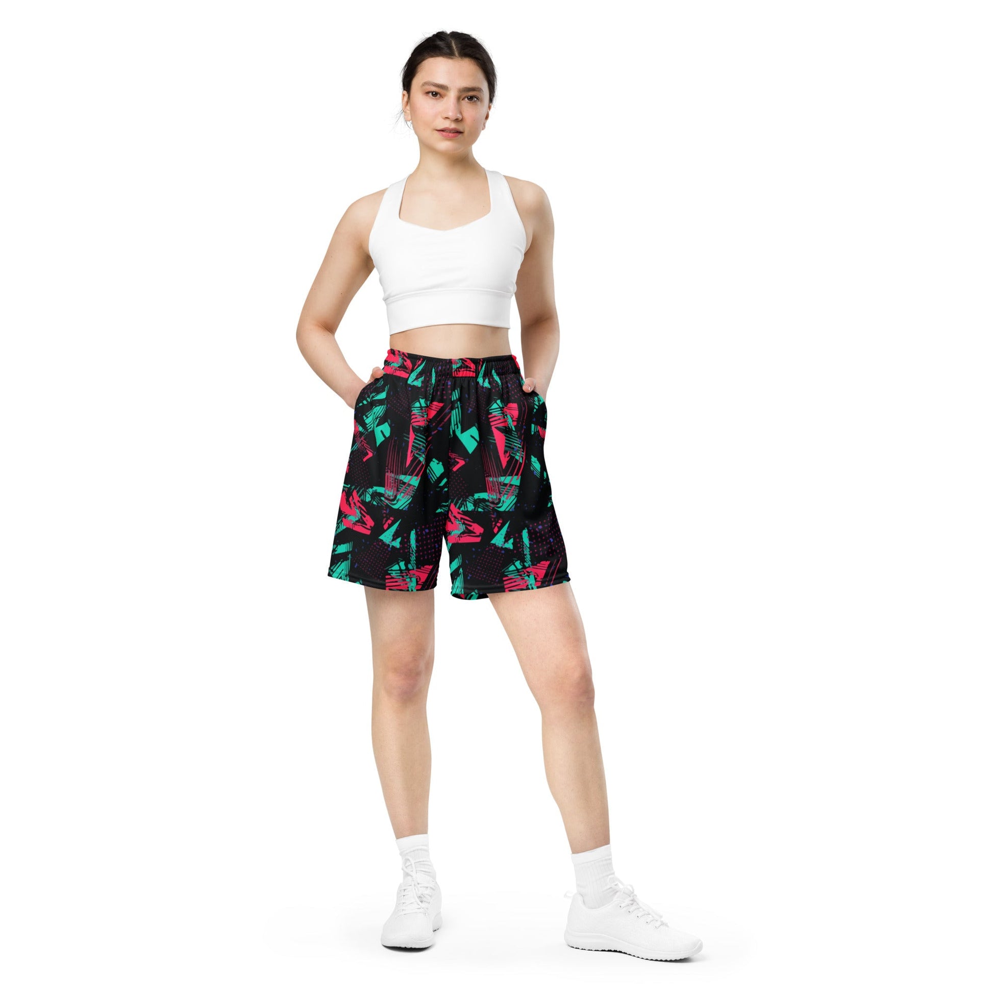 Neon Shatter CAMO Unisex Mesh Shorts