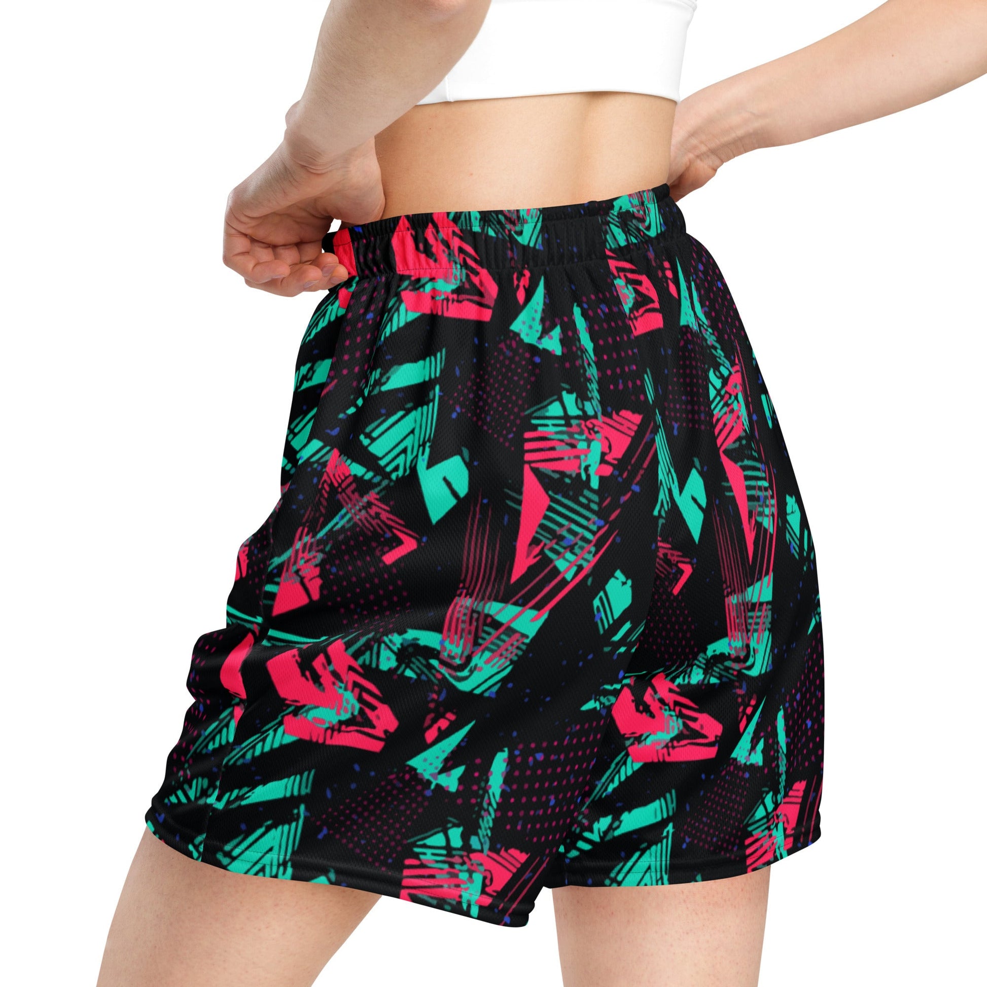 Neon Shatter CAMO Unisex Mesh Shorts