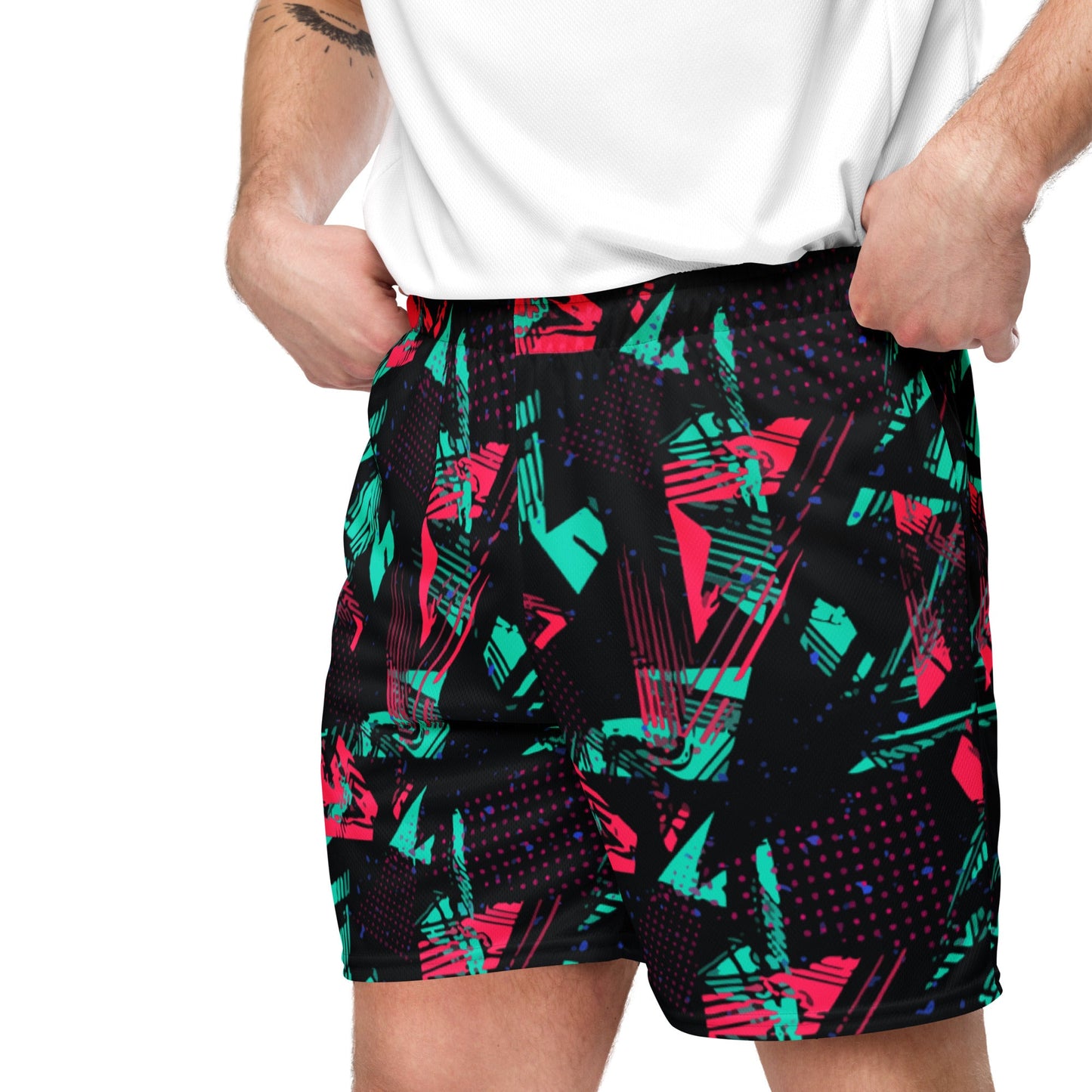 Neon Shatter CAMO Unisex Mesh Shorts