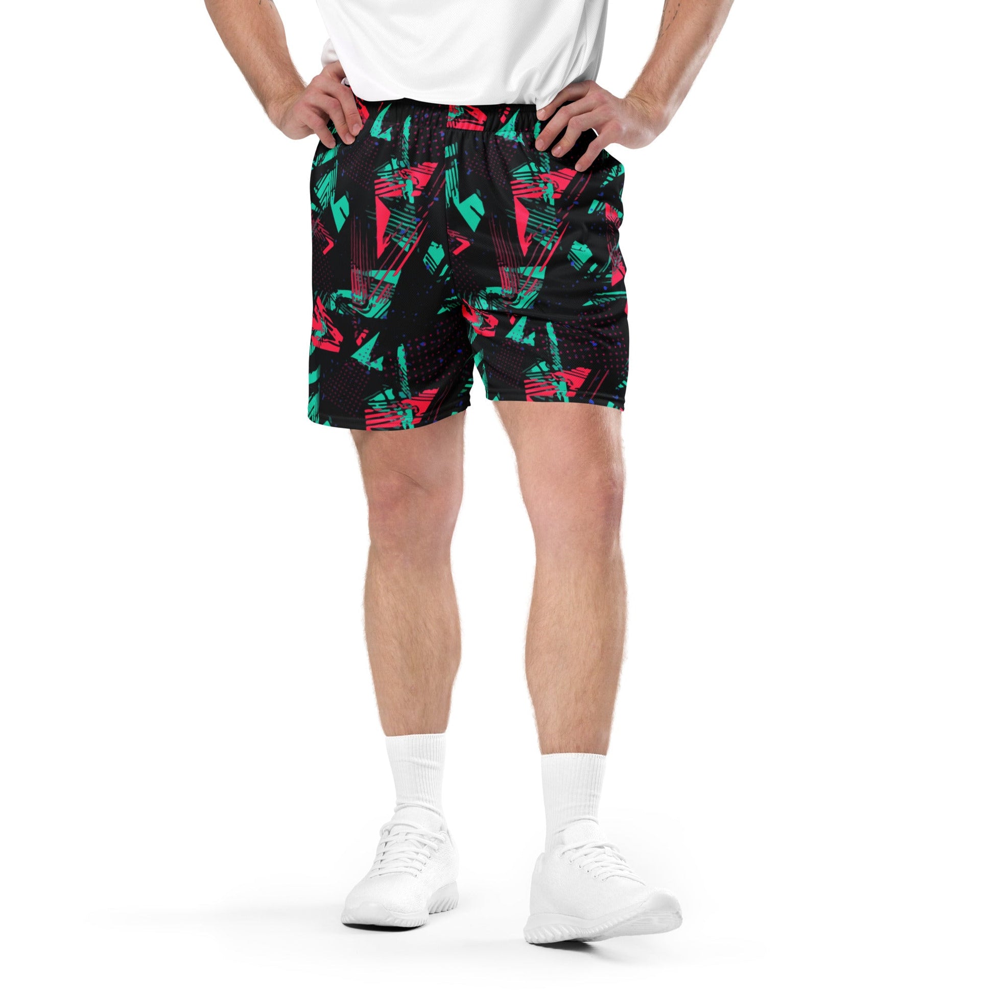 Neon Shatter CAMO Unisex Mesh Shorts