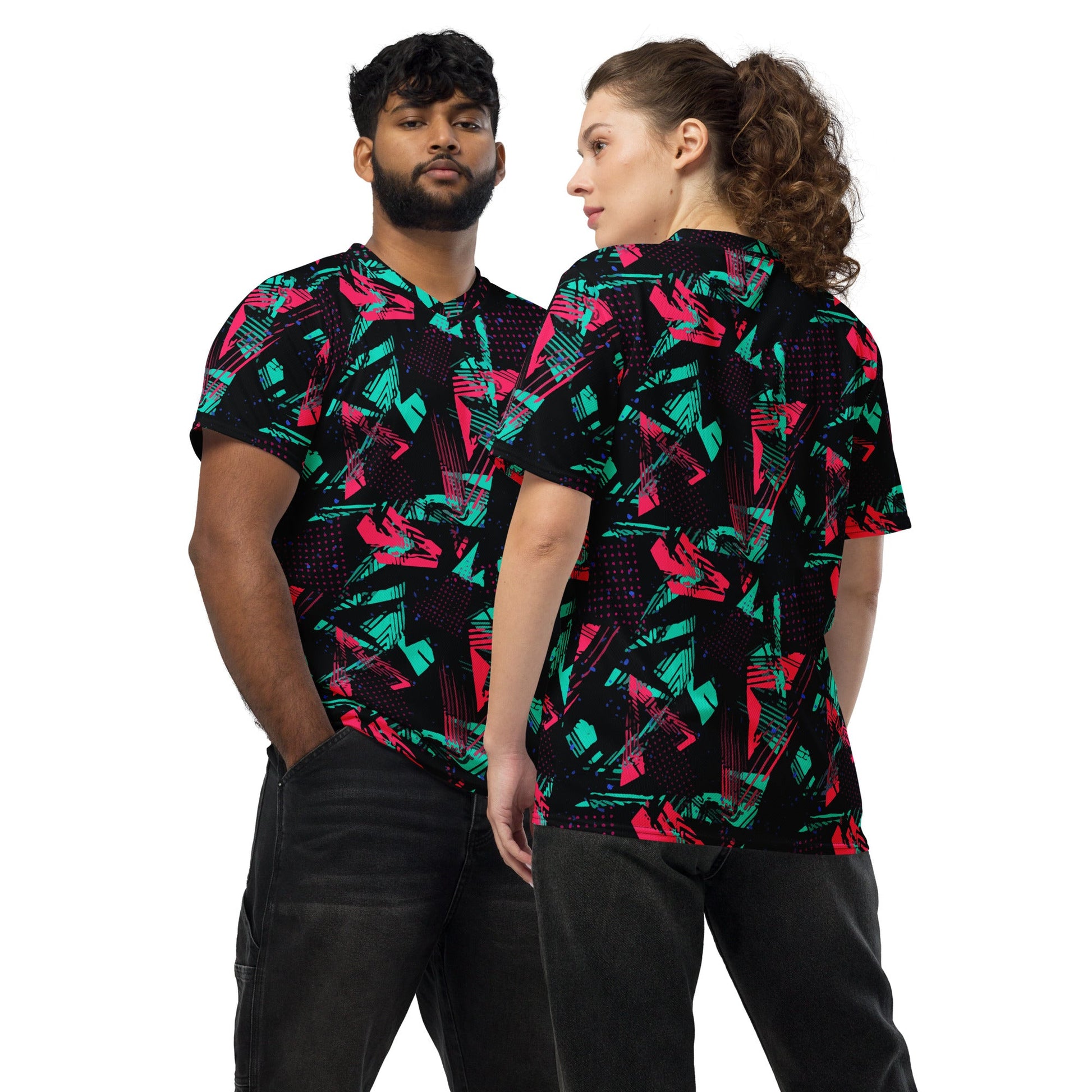 Neon Shatter CAMO Unisex Sports Jersey - 2XS