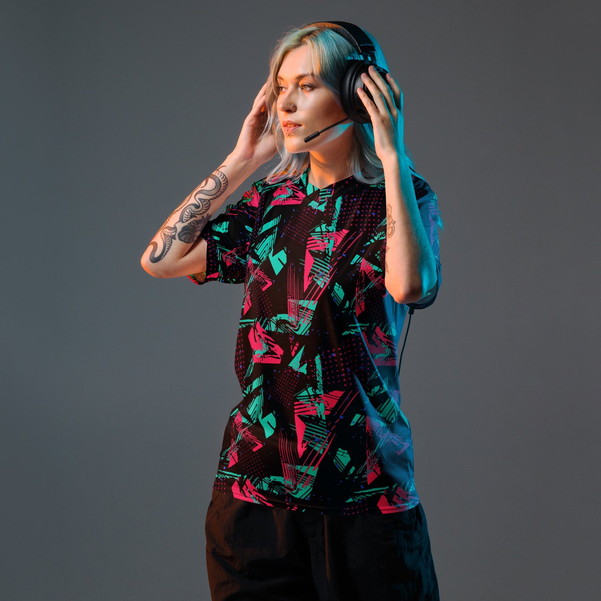 Neon Shatter CAMO Unisex Sports Jersey