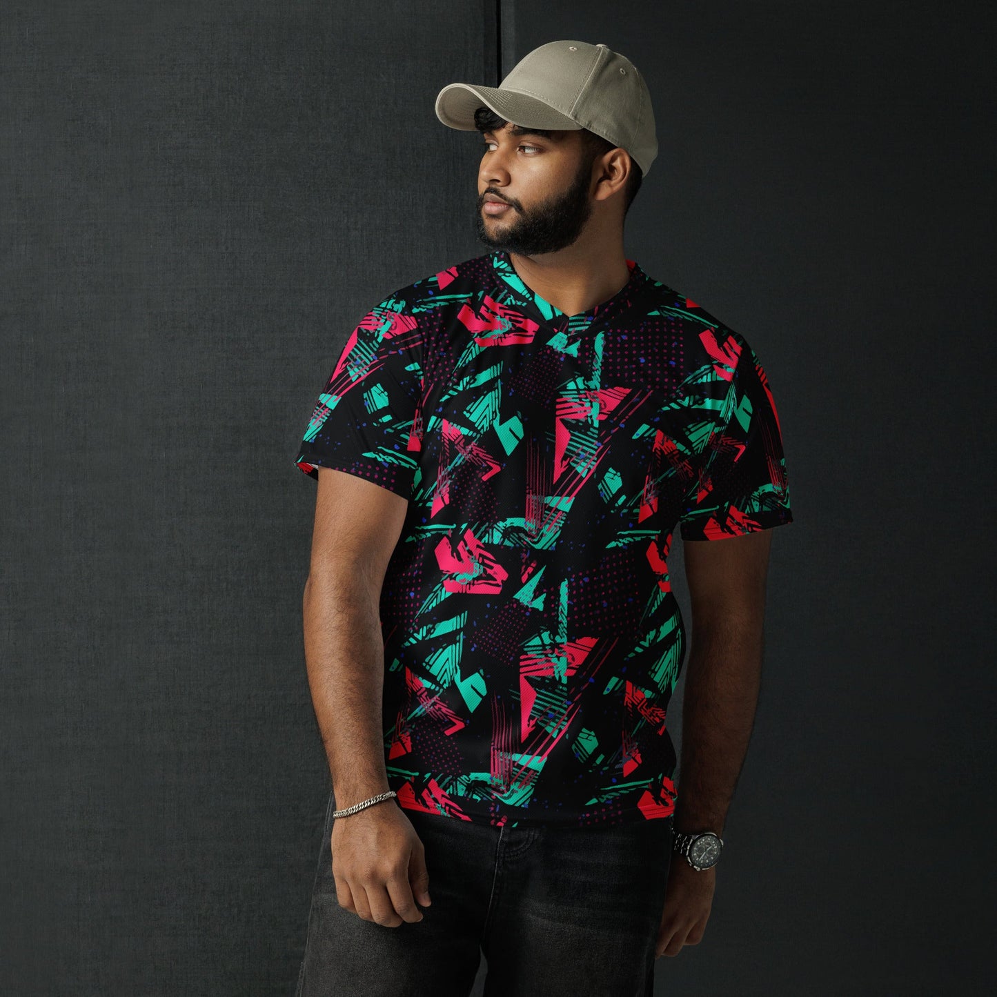 Neon Shatter CAMO Unisex Sports Jersey