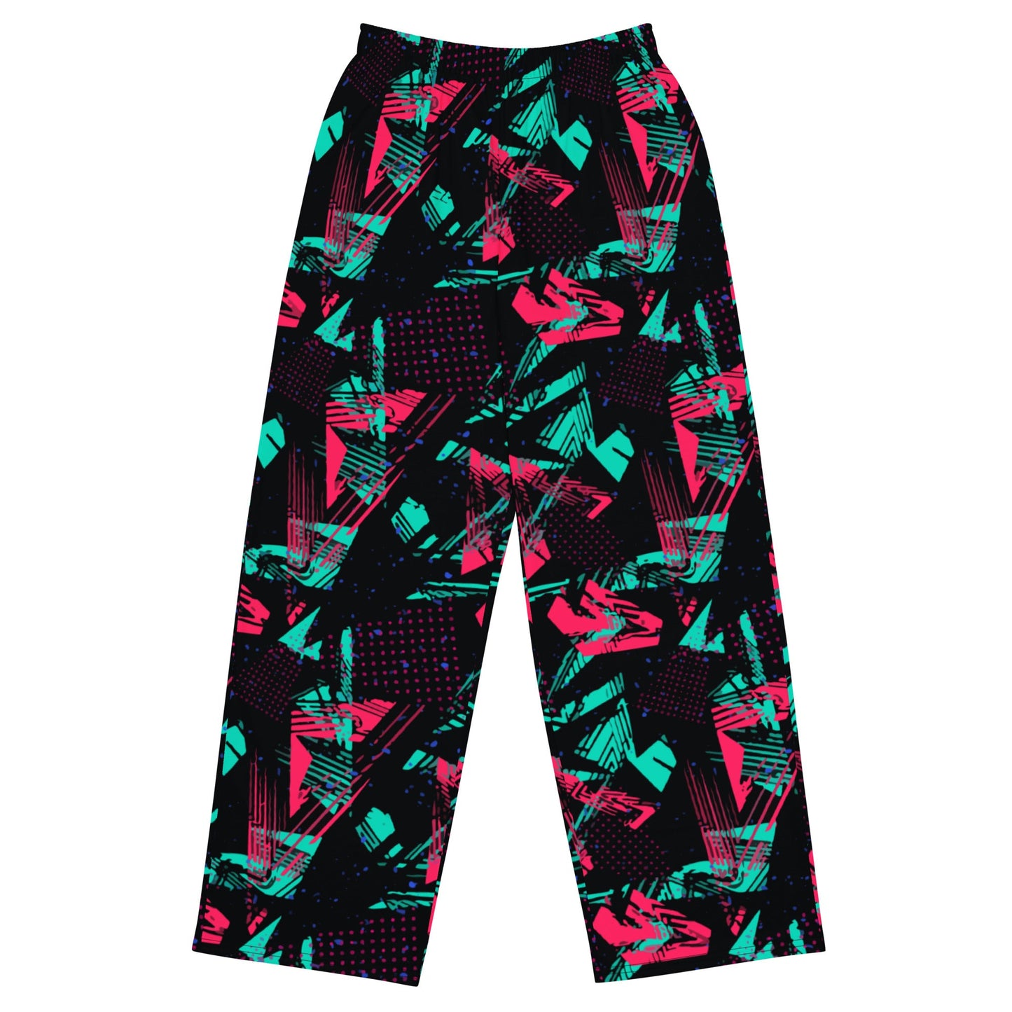 Neon Shatter CAMO Unisex Wide-Leg Leisure Pants - 2XS